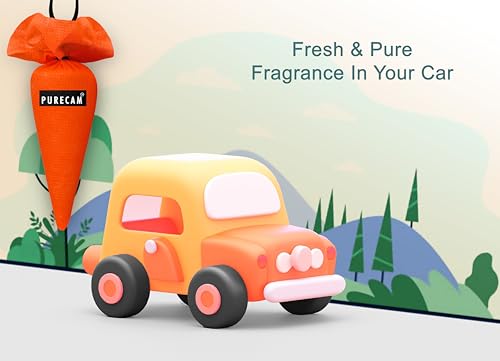 PURECAM Camphor Cone Air Freshener | Set of 3 Surprise Fragrances | 100% Organic & Natural | Long-Lasting Uplifting Aroma | Mosquito Repellent | For Car, Home, Bathroom, Office | Up to 45 Days
