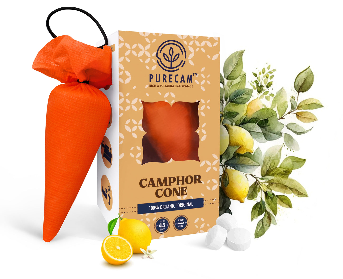 PURECAM – Natural Camphor Car Fragrance Cone (9 Premium Scents)