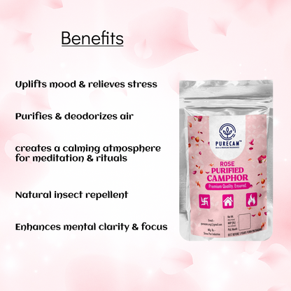 PURECAM Organic Bhimseni Camphor With Fragrance | 100% Natural & Pure | Infused with Mogra Fragrance | Ideal for Pooja, Havan, & Air Purification | Long-Lasting Floral Aroma | Chemical-Free & Safe Use 100g