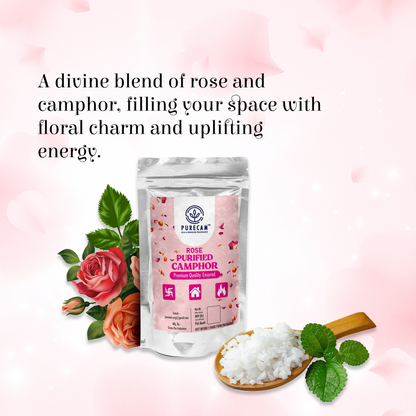 PURECAM Organic Bhimseni Camphor With Fragrance | 100% Natural & Pure | Infused with Mogra Fragrance | Ideal for Pooja, Havan, & Air Purification | Long-Lasting Floral Aroma | Chemical-Free & Safe Use 100g