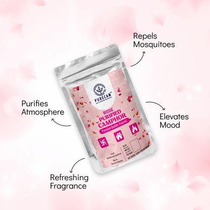 PURECAM Organic Bhimseni Camphor With Fragrance | 100% Natural & Pure | Infused with Mogra Fragrance | Ideal for Pooja, Havan, & Air Purification | Long-Lasting Floral Aroma | Chemical-Free & Safe Use 100g